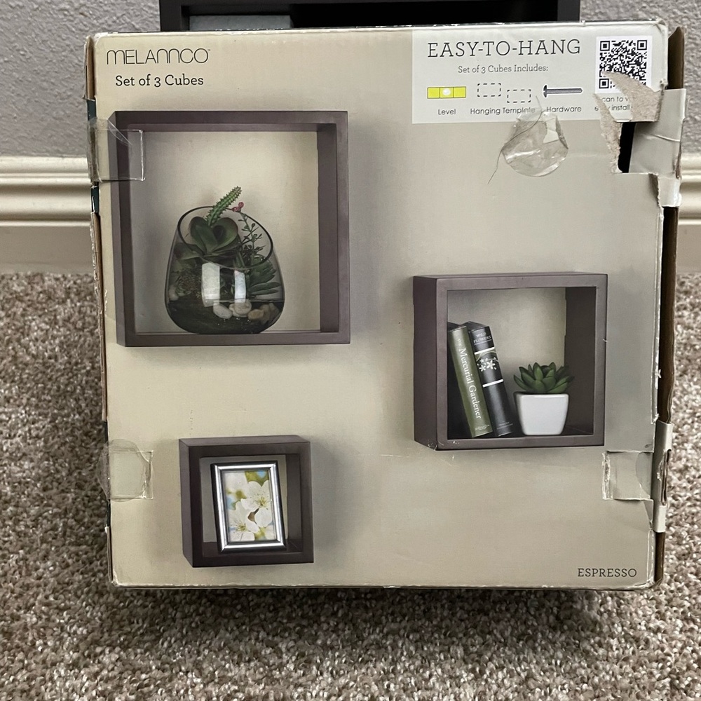 Espresso Wall Display Cubes Set